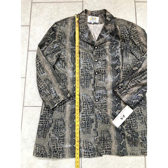 Live Collection Bijan Danialian Suit Set Mens 2XL Coat Pants Snake AOP Baggy NWT - Picture 3 of 16